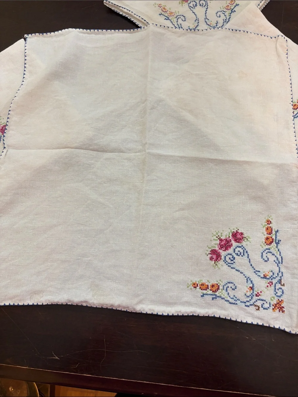 4 Flower Cross Stitch napkins